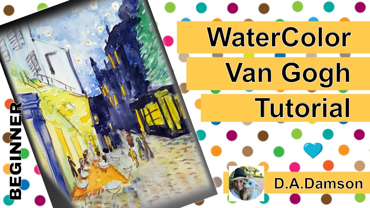 Van Gogh Painting Tutorial - Watercolor for YouTube