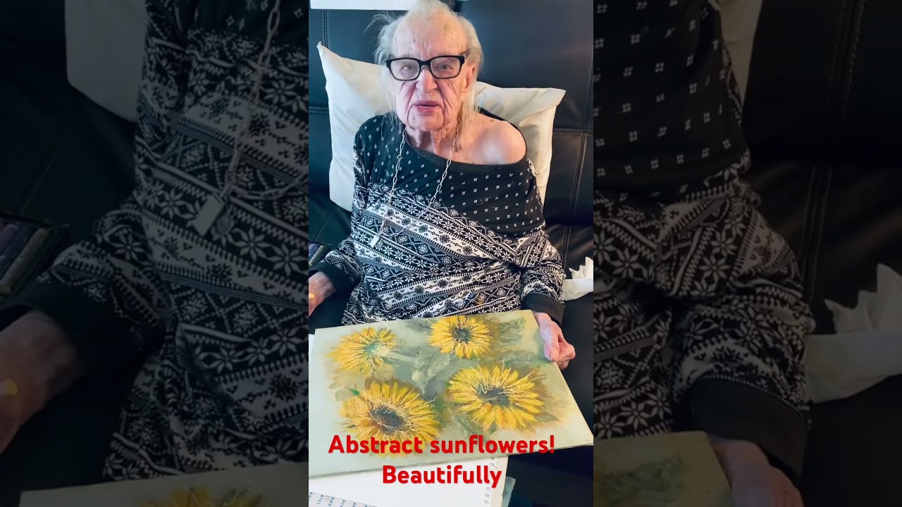 99 yrs. Mom paint like Vincent van Gogh! Sunflowers in pastels