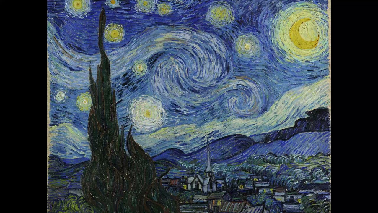 Vincent van Gogh. The Starry Night. Saint Rémy, June 1889 (for the visually impaired)